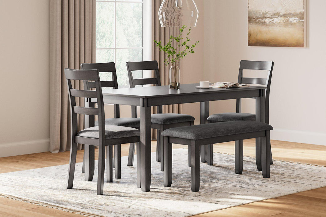 Bridson Dining Table and Chairs with Bench (Set of 6) - House n2 Home Furniture (Manchester,GA)