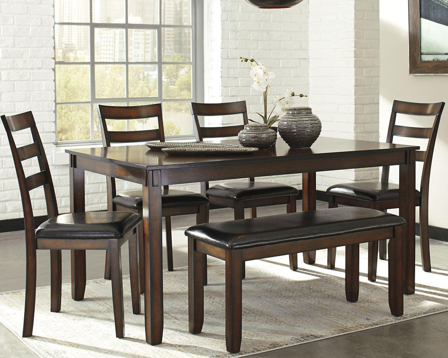 Coviar Dining Table and Chairs with Bench (Set of 6) - House n2 Home Furniture (Manchester,GA)