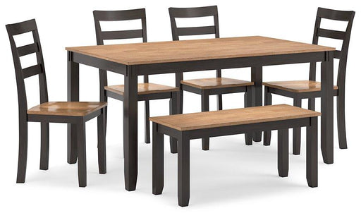 Gesthaven Dining Table with 4 Chairs and Bench (Set of 6) - House n2 Home Furniture (Manchester,GA)