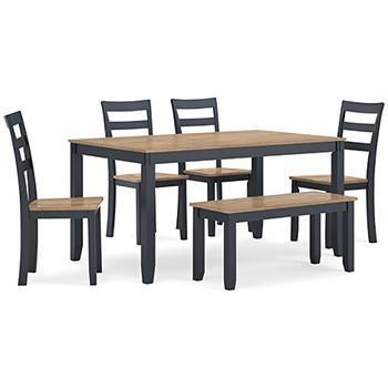 Gesthaven Dining Table with 4 Chairs and Bench (Set of 6) - House n2 Home Furniture (Manchester,GA)