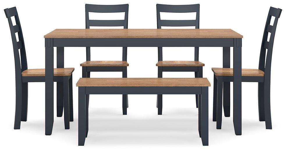 Gesthaven Dining Table with 4 Chairs and Bench (Set of 6) - House n2 Home Furniture (Manchester,GA)