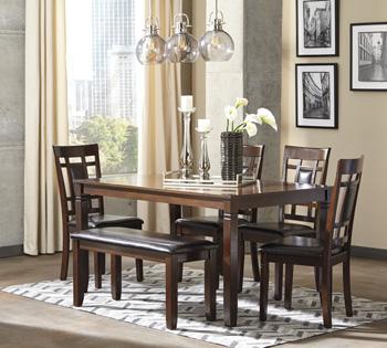 Bennox Dining Table and Chairs with Bench (Set of 6) - House n2 Home Furniture (Manchester,GA)
