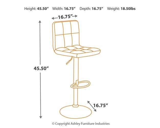 Bellatier Adjustable Height Bar Stool - House n2 Home Furniture (Manchester,GA)
