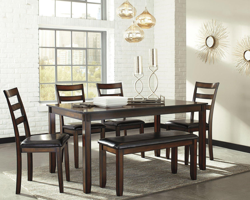 Coviar Dining Table and Chairs with Bench (Set of 6) - House n2 Home Furniture (Manchester,GA)