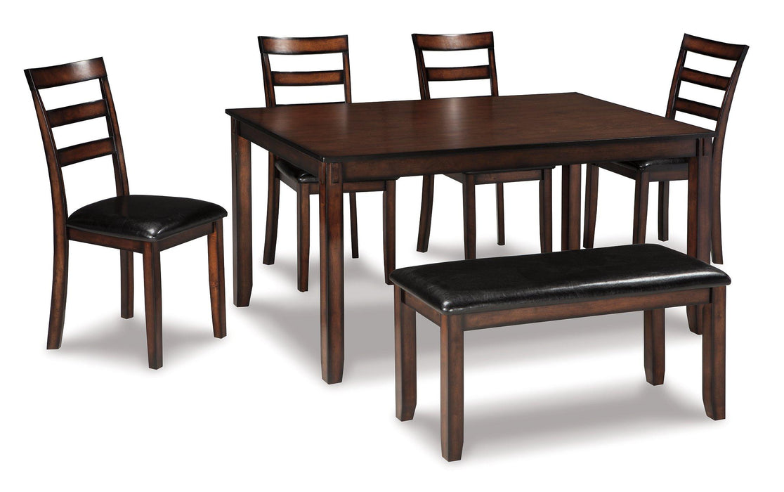 Coviar Dining Table and Chairs with Bench (Set of 6) - House n2 Home Furniture (Manchester,GA)