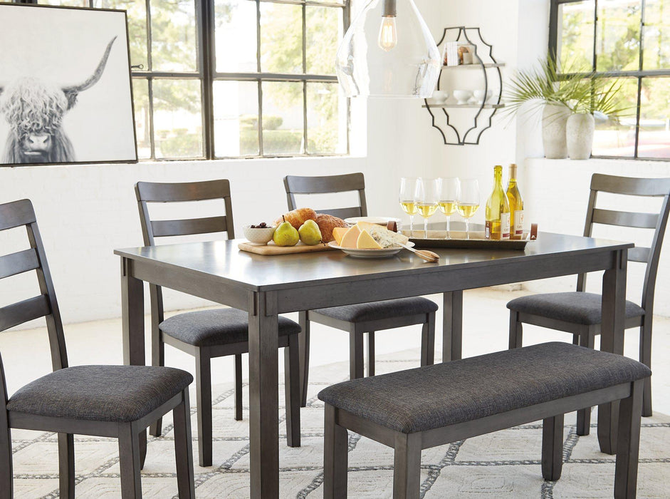 Bridson Dining Table and Chairs with Bench (Set of 6) - House n2 Home Furniture (Manchester,GA)