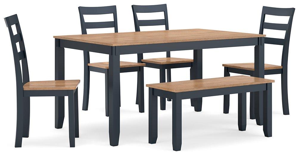 Gesthaven Dining Table with 4 Chairs and Bench (Set of 6) - House n2 Home Furniture (Manchester,GA)