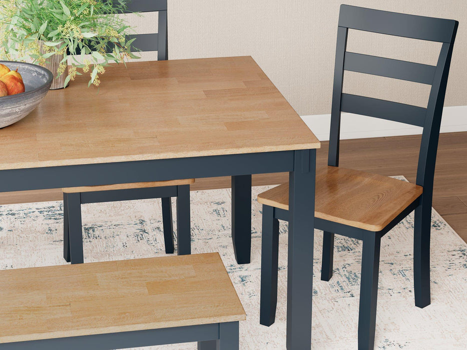 Gesthaven Dining Table with 4 Chairs and Bench (Set of 6) - House n2 Home Furniture (Manchester,GA)