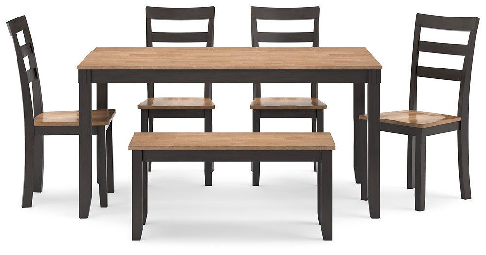 Gesthaven Dining Table with 4 Chairs and Bench (Set of 6) - House n2 Home Furniture (Manchester,GA)