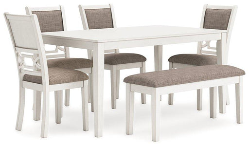 Erinberg Dining Table and 4 Chairs and Bench (Set of 6) - House n2 Home Furniture (Manchester,GA)