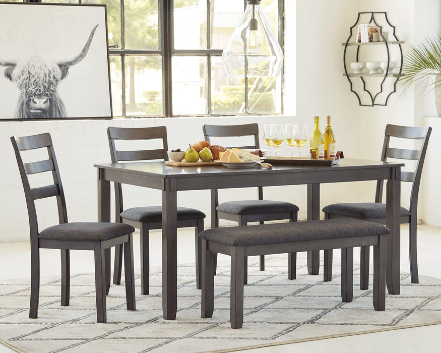 Bridson Dining Table and Chairs with Bench (Set of 6) - House n2 Home Furniture (Manchester,GA)