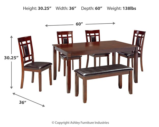Bennox Dining Table and Chairs with Bench (Set of 6) - House n2 Home Furniture (Manchester,GA)