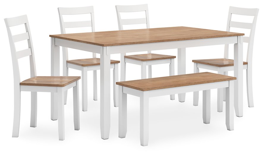 Gesthaven Dining Table with 4 Chairs and Bench (Set of 6) - House n2 Home Furniture (Manchester,GA)