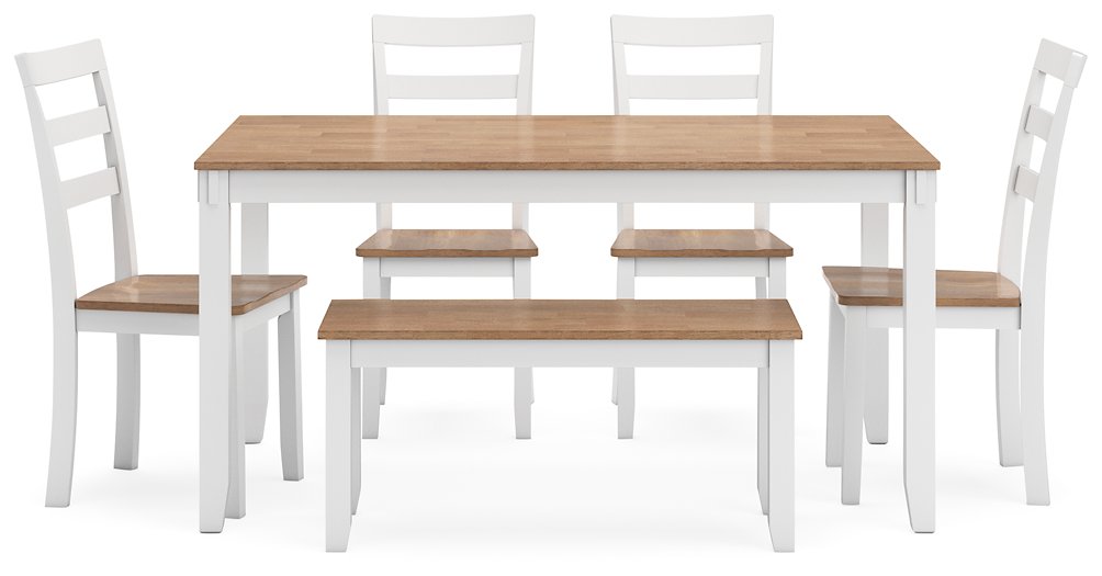 Gesthaven Dining Table with 4 Chairs and Bench (Set of 6) - House n2 Home Furniture (Manchester,GA)