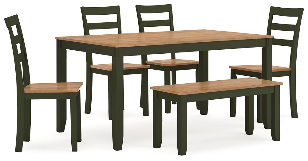 Gesthaven Dining Table with 4 Chairs and Bench (Set of 6) - House n2 Home Furniture (Manchester,GA)