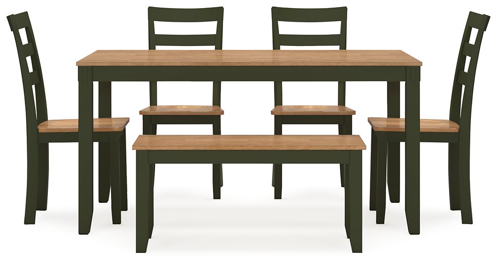 Gesthaven Dining Table with 4 Chairs and Bench (Set of 6) - House n2 Home Furniture (Manchester,GA)