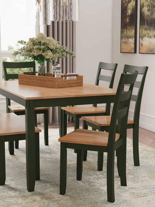Gesthaven Dining Table with 4 Chairs and Bench (Set of 6) - House n2 Home Furniture (Manchester,GA)