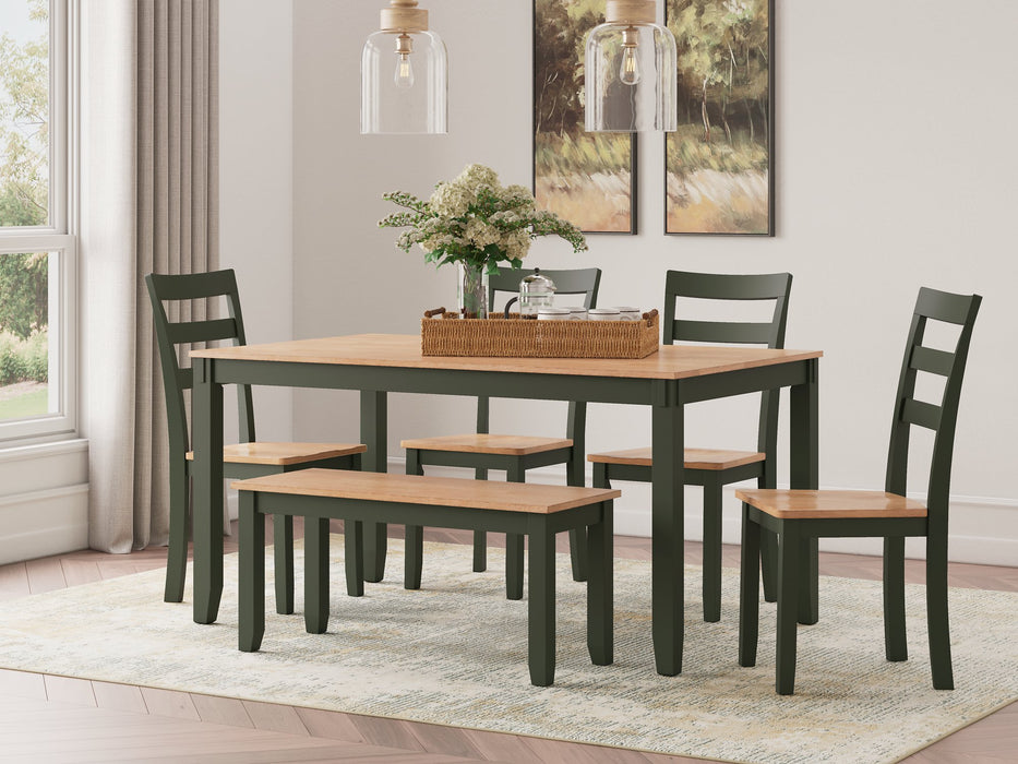 Gesthaven Dining Table with 4 Chairs and Bench (Set of 6) - House n2 Home Furniture (Manchester,GA)