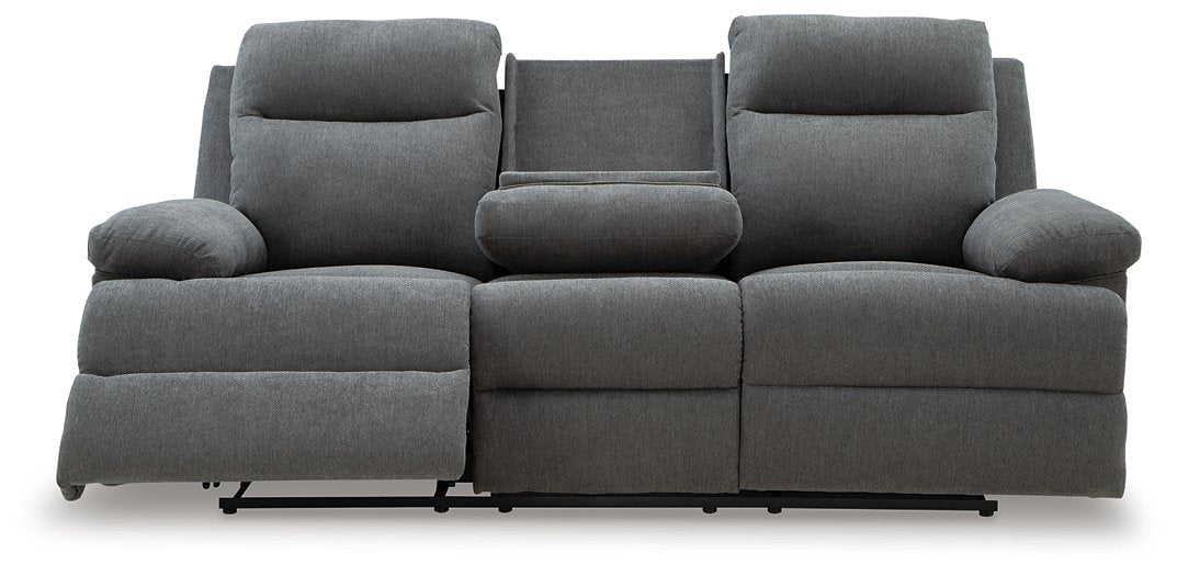 Side-Swipe Reclining Sofa with Drop Down Table - House n2 Home Furniture (Manchester,GA)