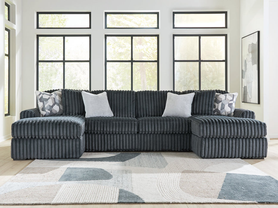 Midnight-Madness Double Chaise 3-Piece Sectional - House n2 Home Furniture (Manchester,GA)