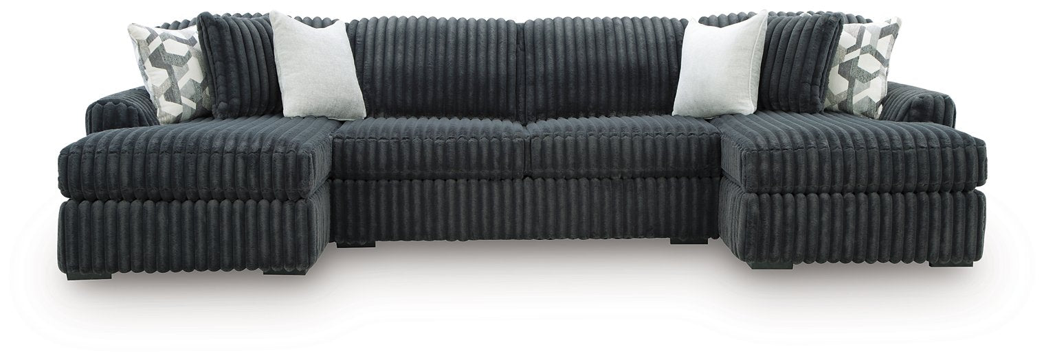 Midnight-Madness Double Chaise 3-Piece Sectional - House n2 Home Furniture (Manchester,GA)