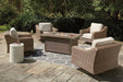 Beachcroft Beachcroft Fire Pit Table with Four Nuvella Swivel Lounge Chairs - House n2 Home Furniture (Manchester,GA)