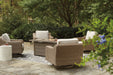 Beachcroft Beachcroft Fire Pit Table with Four Nuvella Swivel Lounge Chairs - House n2 Home Furniture (Manchester,GA)