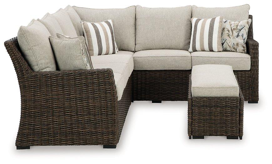 Brook Ranch Outdoor Sofa Sectional/Bench with Cushion (Set of 3) - House n2 Home Furniture (Manchester,GA)