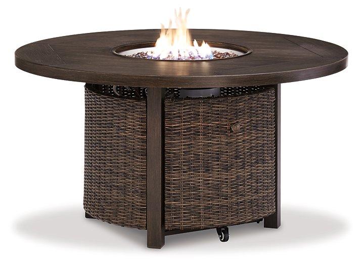 Paradise Trail Paradise Trail Fire Pit Table with 4 Nuvella Swivel Lounge Chairs - House n2 Home Furniture (Manchester,GA)