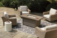 Beachcroft Beachcroft Fire Pit Table with Four Nuvella Swivel Lounge Chairs - House n2 Home Furniture (Manchester,GA)