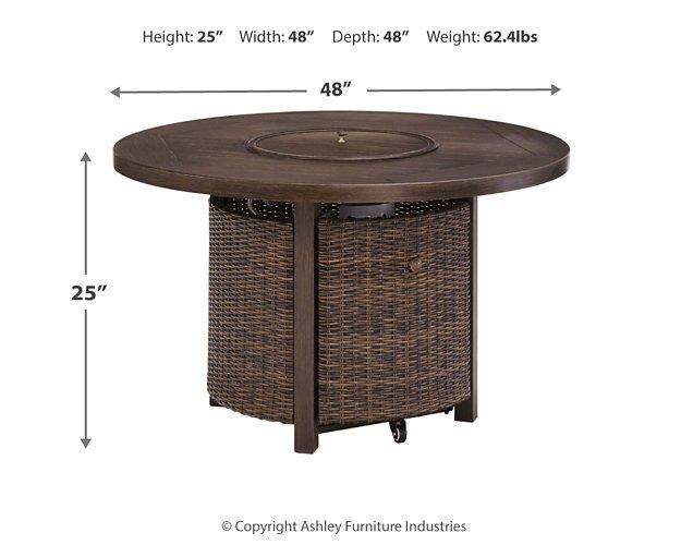 Paradise Trail Paradise Trail Fire Pit Table with 4 Nuvella Swivel Lounge Chairs - House n2 Home Furniture (Manchester,GA)