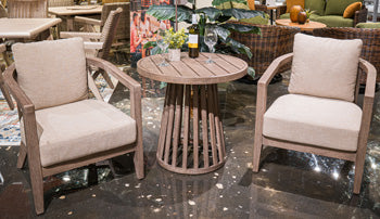 Joy Lagoon Outdoor Chairs with Cushions/Table (Set of 3) - House n2 Home Furniture (Manchester,GA)