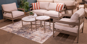 Bluff Trail Outdoor Love/Chairs/Tables Set (Set of 5) - House n2 Home Furniture (Manchester,GA)